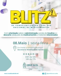Cruz Alta promove blitz de conscientização sobre uso racional de medicamentos