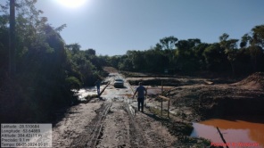 PEJUÇARA> Ponte sobre o Rio Cambará foi liberada na segunda após enchentes