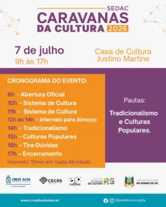 Caravana da Cultura chega a Cruz Alta com programação nesta terça-feira