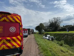RSC-377> Colisão frontal entre Cruz Alta e Ibirubá deixa mulher ferida