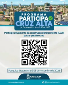 Prefeitura de Cruz Alta abre votação para definir prioridades da LDO 2027