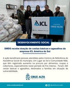 Empresa doa 200 cestas e agasalhos para famílias carentes de Cruz Alta