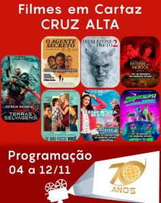 DOMINGO: Confira a programação de filmes  no Cine Globo de Cruz Alta