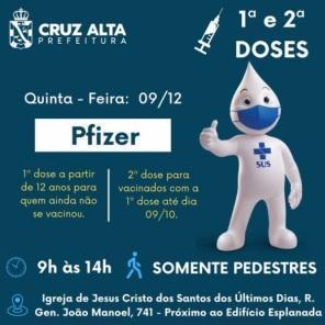 Nessa semana tem vacinação contra a covid-19 em Cruz Alta