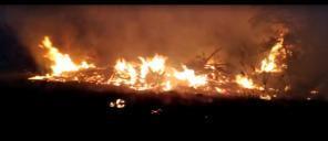 Fogo em vegetação mobiliza o Corpo de Bombeiros de Cruz Alta na noite da terça