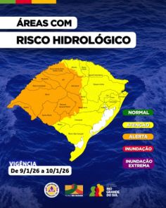 SEXTA E SÁBADO>Defesa Civil emite aviso de tempestades, vento forte e granizo