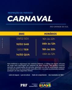 CARNAVAL: Polícia Rodoviária Federal inicia operação rodovida nas BRs do RS
