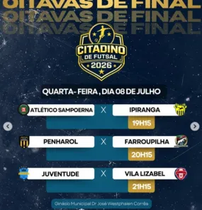 Citadino de Futsal tem sequência das oitavas de final nesta quarta