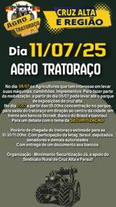 Agrotratoraço em Cruz Alta deve mobilizar produtores e máquinas na sexta-feira