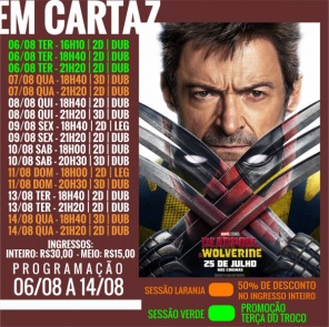 DOMINGO: Confira a programação de filmes  no Cine Globo de Cruz Alta