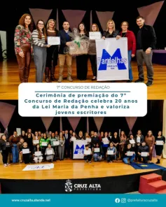 Jovens escritores são premiados no 7º Concurso de Redação em Cruz Alta