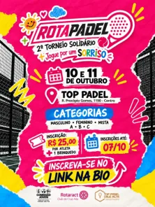 Rota Padel promove torneio solidário neste fim de semana em Cruz Alta