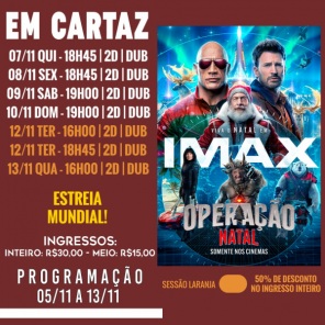 DOMINGO: Confira a programação de filmes  no Cine Globo de Cruz Alta