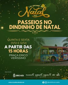 NATAL 2025> Passeios gratuitos do Dindinho de Natal começam nesta quinta