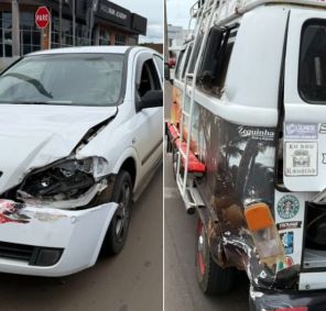 Colisão entre carro e Kombi é registrada na Avenida Plácido de Castro