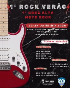 Cruz Alta recebe 1º Rock Verão e 1º Moto Rock entre 22 e 25 de Janeiro