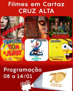 DOMINGO: Confira a programação de filmes  no Cine Globo de Cruz Alta