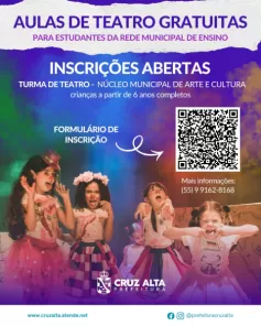 Inscrições Abertas para o NUMAC - Núcleo de Artes Municipal de Cruz Alta 