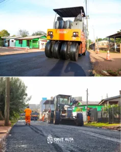 Pavimentação avança nos bairros Planalto e Progresso em Cruz Alta