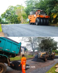 Pavimentação avança nos bairros Planalto e Progresso em Cruz Alta