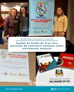 Equipe da Saúde de Cruz Alta participa de seminário sobre amamentação