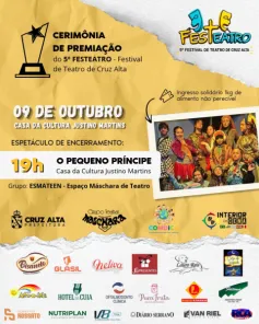 Festeatro segue com apresentações nesta sexta-feira em Cruz Alta