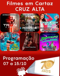 DOMINGO: Confira a programação de filmes  no Cine Globo de Cruz Alta