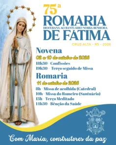 75ª Romaria de Fátima reúne milhares de fiéis hoje em Cruz Alta