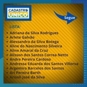 SDS divulga lista com nomes de cadastros irregulares do Cad Único