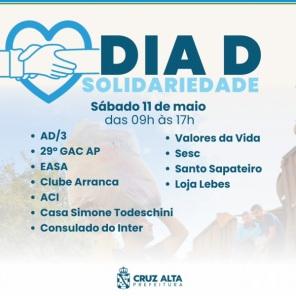 É HOJE!>  Cruz Alta mobilizada para o dia D arrecadação de donativos  