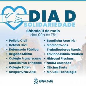É HOJE!>  Cruz Alta mobilizada para o dia D arrecadação de donativos  