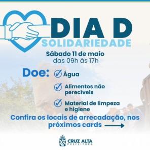 É HOJE!>  Cruz Alta mobilizada para o dia D arrecadação de donativos  