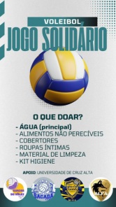 Jogo Solidário de Voleibol será realizado hoje a tarde no Ginásio da UNICRUZ