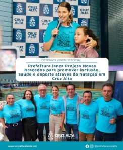 Projeto Novas Braçadas vai beneficiar 150 crianças e adolescentes em Cruz Alta