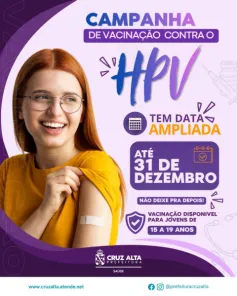 Cruz Alta amplia campanha de vacinação contra o HPV para jovens, 15 a 19 anos
