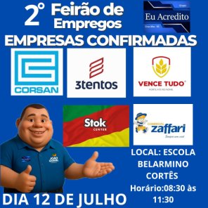 AMANHÃ> Feirão de Empregos será realizado dia 12 de julho em Cruz Alta