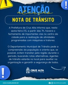 NO CENTRO> Trânsito terá bloqueios em Cruz Alta nesta sexta pelo Agrotratoraço