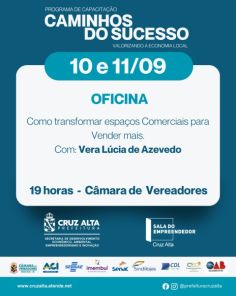 CONTINUA HOJE>Oficina de vendas  na Câmara de Vereadores