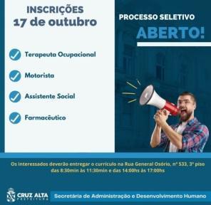 Prefeitura de Cruz Alta anuncia processo seletivo para área da saúde 