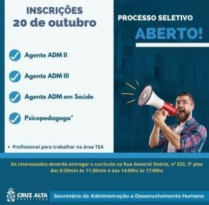 Prefeitura de Cruz Alta anuncia processo seletivo para área da saúde 