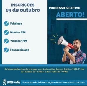 Prefeitura de Cruz Alta anuncia processo seletivo para área da saúde 