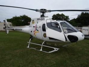 Operação da Brigada Militar utiliza helicóptero em Cruz Alta