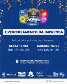 CARNAVAL EM CRUZ ALTA> Amanhã ensaio técnico, sábado os desfiles 