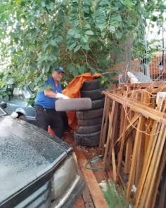 COMBATE À DENGUE: Vigilância Ambiental em saúde recolhe pneus em Cruz Alta