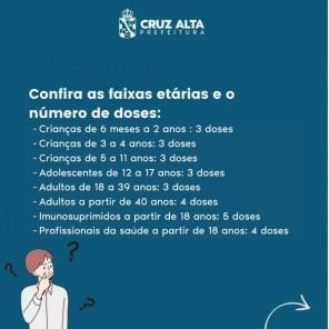 Vacinação contra Covid-19 segue em Cruz Alta em oito ESFs nesta semana