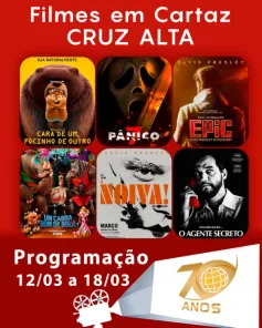 CINEMA: Confira os filmes em Cartaz neste sábado em Cruz Alta