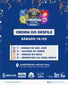 É HOJE> O Carnaval fora de época de Cruz Alta no sambódromo Mestre Vidal