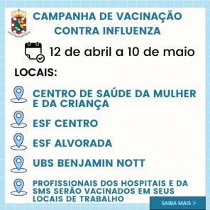 Campanha de vacinação contra a Gripe inicia nesta segunda-feira em Cruz Alta