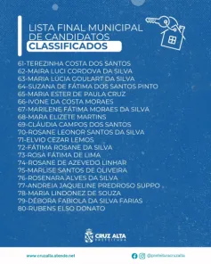 Prefeitura divulga lista final para 140 casas do Minha Casa, Minha Vida