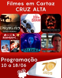 CINEMA: Confira os filmes em Cartaz neste sábado em Cruz Alta